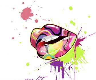 Цветовой вектор тенденция рот