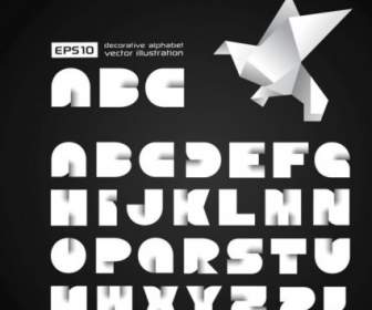 創造的な折り紙の文字ベクトル