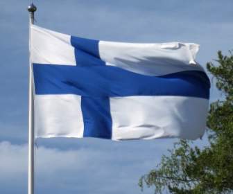 青い十字のフィンランドの旗旗フィンランド