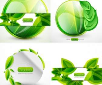 The Green Leafy Tags Vector