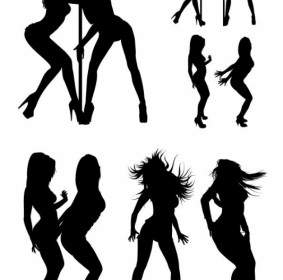 The Hot Beauties Silhouette Psd Layered
