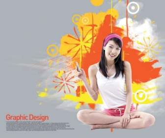 O Psd De Elementos De Design De Coreia Em Camadas Yi017