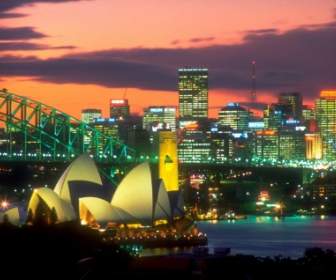 Die Lichter Der Sydney-Tapete-Australien-Welt