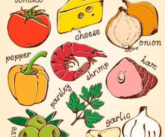 Garis Rancangan Sayuran Vektor
