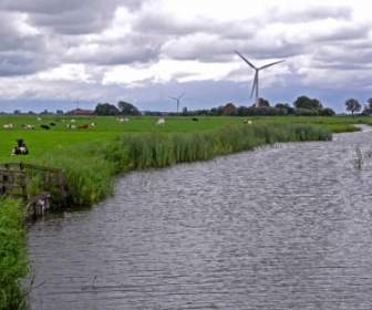 แม่น้ำภูมิทัศน์ประเทศเนเธอร์แลนด์
