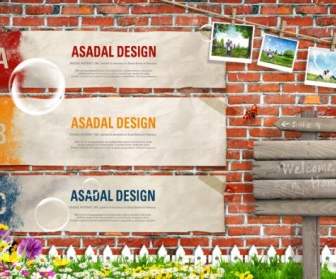 The Nostalgic Brick Wall Background Signs Psd