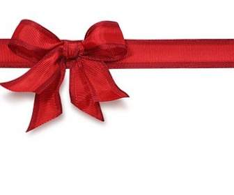 The Red Ribbon Bow Stock Photo