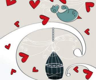 The Romantic Cartoon Handpainted Illustrations Vector