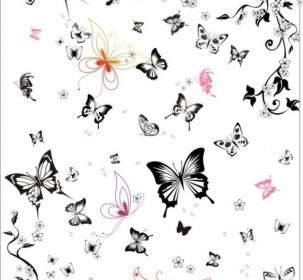 超級多的黑色和白色蝴蝶向量集