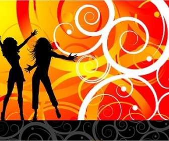 The Trend Of Female Characters Silhouette Vector Party