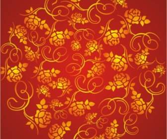 The Wealth Rose Pattern Background Vector