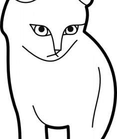 ثيمانويثوتسيكس يجلس القط المخطط التفصيلي قصاصة فنية