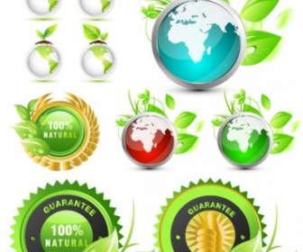 環境保護綠色圖示向量的主題
