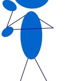 Thinking Blue Stick Man Clip Art