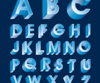 Tridimensionnelles Lettres Design Série Vecteur