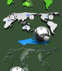 Threedimensional Peta Dunia PSD Berlapis