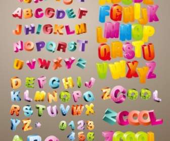 Threedimensional Vector Cute Letters