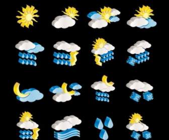Threedimensional Weather Icon Vector