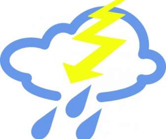雷の嵐の天気シンボルのクリップアート