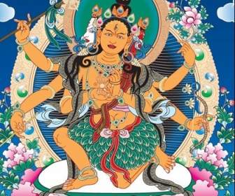 Tibetischen Buddhistischen Thangka Vektor Kostenloser Download