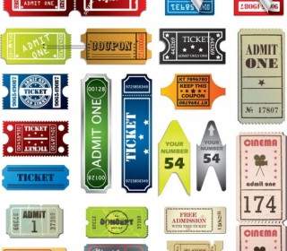 Tickets In Different Styles Vector Set