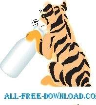 Тигр с бутылкой