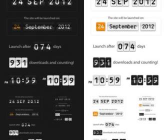 Time And Date Display Boards Psd Layered