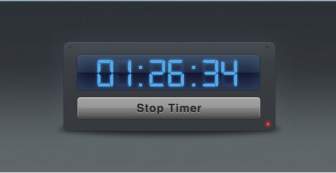 Timer Widget Interface With Blue Digital Numbers