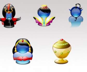 Winzige Aladdin Lumina Symbole Icons Pack