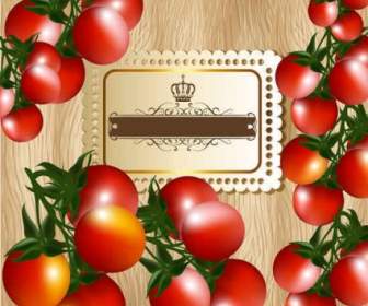 Tomates Texto Plantilla Diseño Vector001