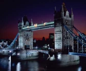 밤 벽지 영국 세계에서 타워 브릿지