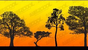 Tree Silhouettes Vector Material