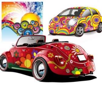 Trend Disco Party And Car Vector