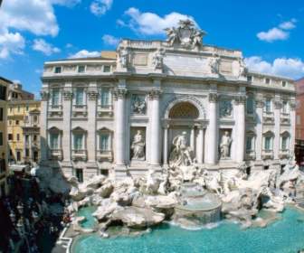 Trevi Brunnen Tapete Italien Welt