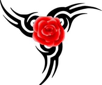 Tribal Tattoo With Rose Clip Art