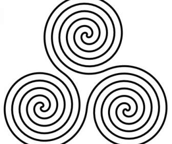 Triple Spiral Symbol Clip Art