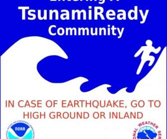 海嘯警告標誌的剪貼畫