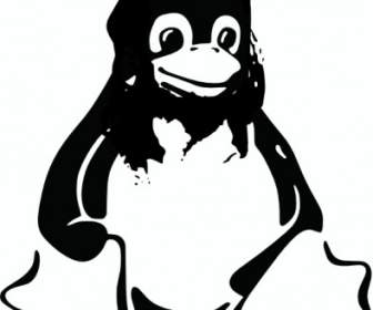 Pingüino Tux Sentado Clip Art