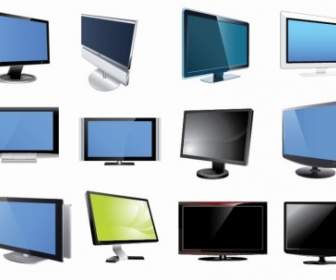 Conjunto De Vectores De TV Y Monitor