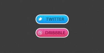 Twitter And Dribbble Buttons