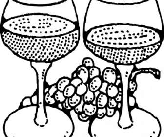 2 つのグラスのワインのクリップアート