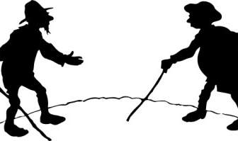 Two Men With Canes Clip Art