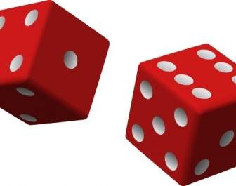 Two Red Dice Clip Art