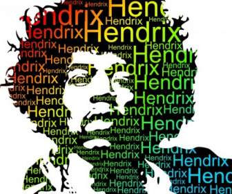 Typisierte Farbe Hendrix-Porträt