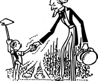 Uncle Sam Shakes The Farmers Hand Clip Art