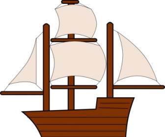 Unfurled Sailing Ship Clip Art