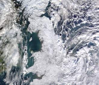 United Kingdom Winter Aerial View