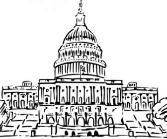 Us Capitol Building Inkpen Style Clip Art
