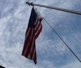 Bandera De Estados Unidos Mirando Hacia Arriba