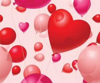 Valentine Hari Balon Vektor